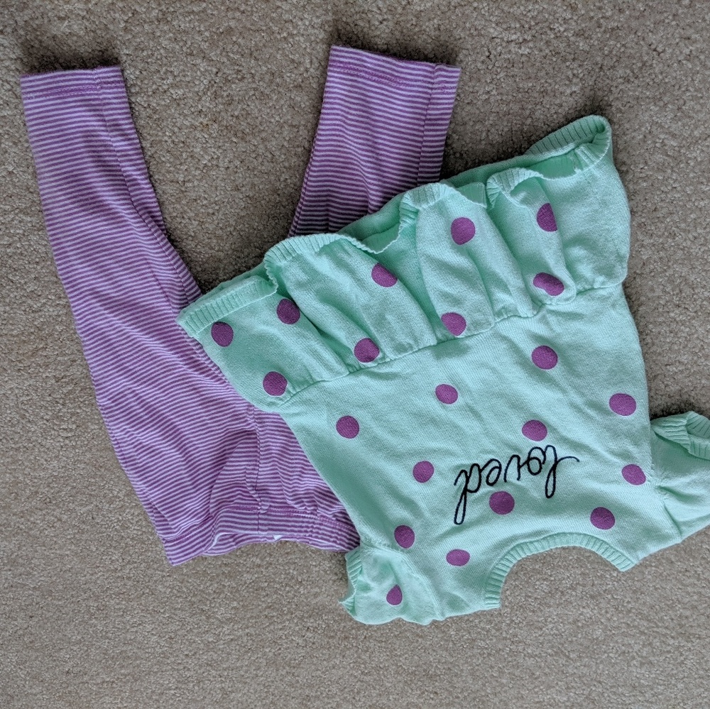 Polka dot short sleeve sweater with matching pants